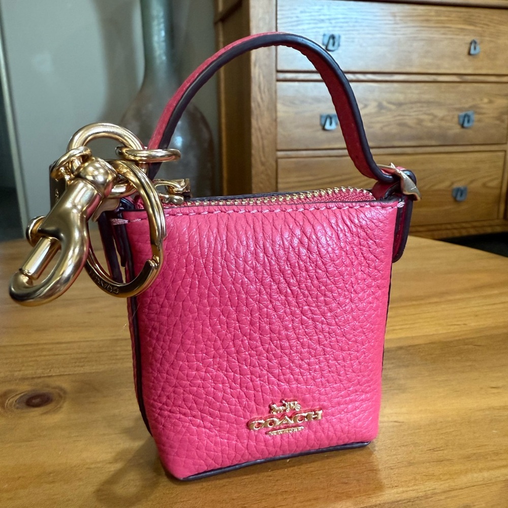 Coach Fuschia Pink Mini Val Duffle Key Fob Miniature Handbag Unused